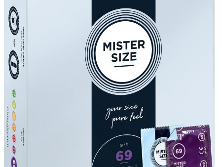 Mister Size - Paquete de 35 Preservativos Ultrasensibles de Látex Natural y Talla Individualizada - Talla: 69mm Embalaje Deteriorado (Cad: 28 02 2027) Hot on Sale